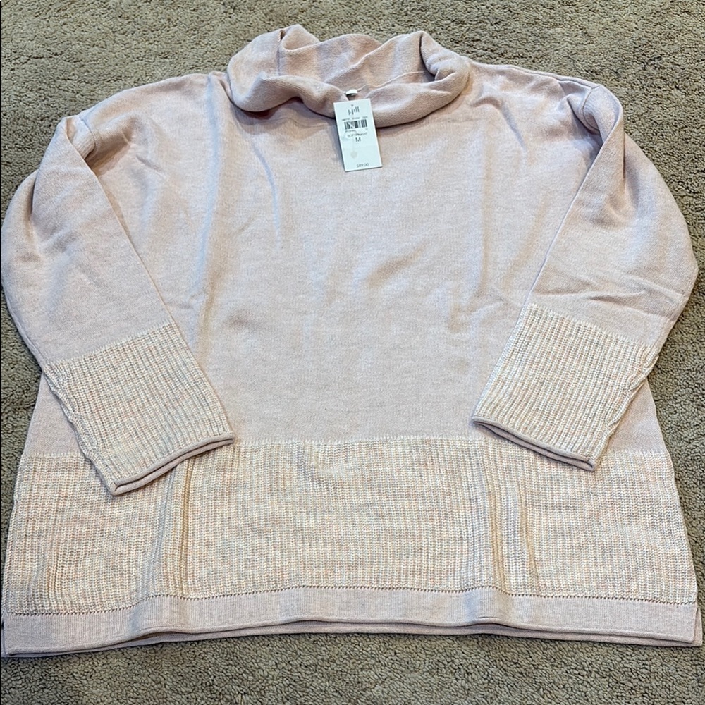 NWT J.Jill Soft Pink Turtleneck Pullover Sweater